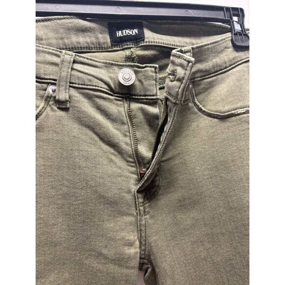 Hudson Krista Olive Distressed Ankle Skinny Jeans Frayed Hem Womens Denim Sz 27 - Picture 7 of 16